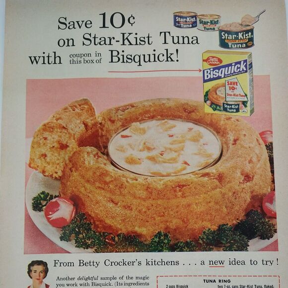 1958 Star-Kist Tuna Ad Bisquick Ring Recipe Betty Crocker MCM Print Ad Ephemera - Picture 4 of 9